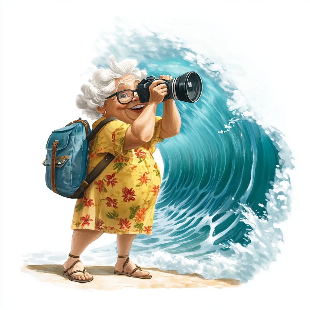 Midjourney Prompts for Old Ladies Beach Clipart Summer Grandpas