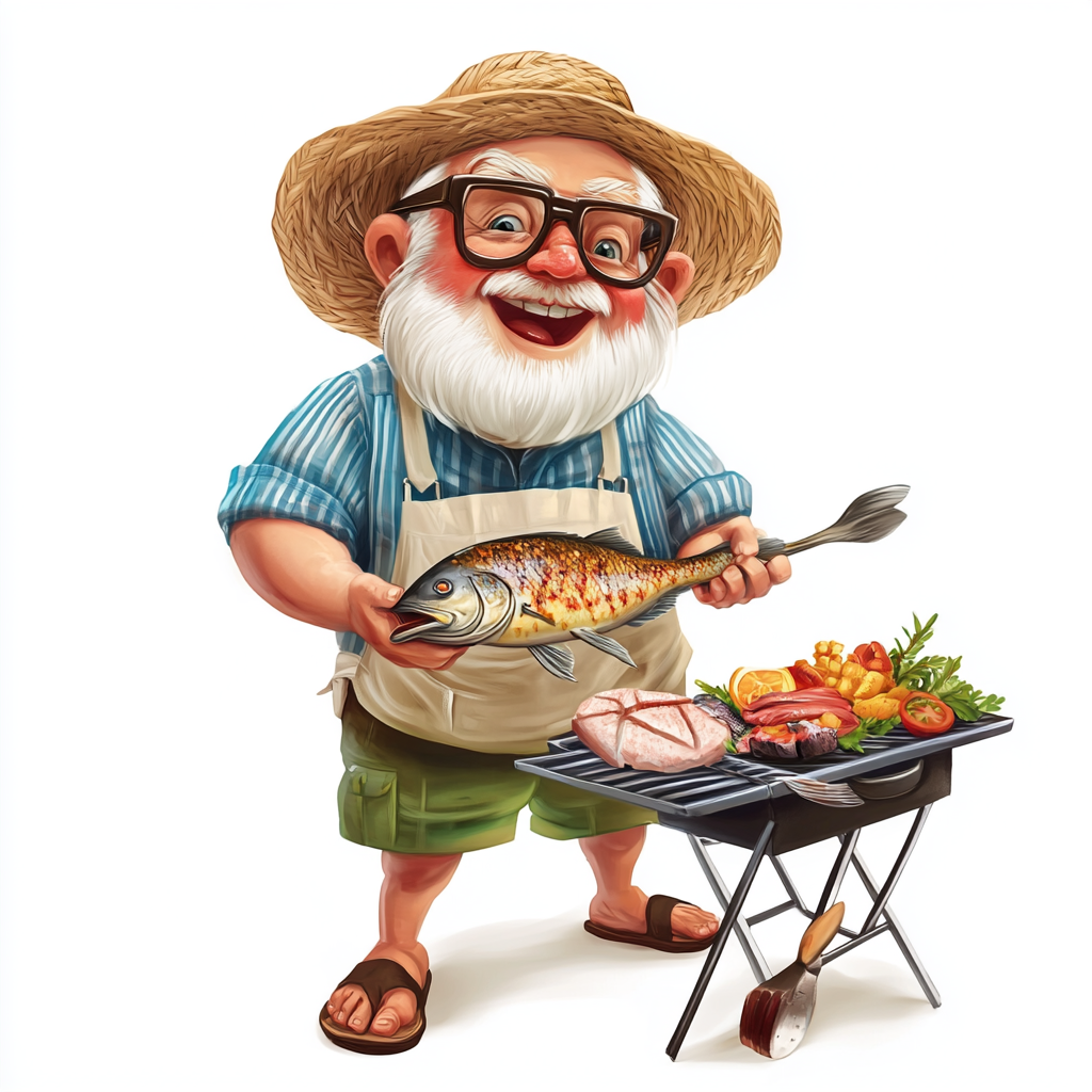 Midjourney Prompts for Old Ladies Beach Clipart Summer Grandpas