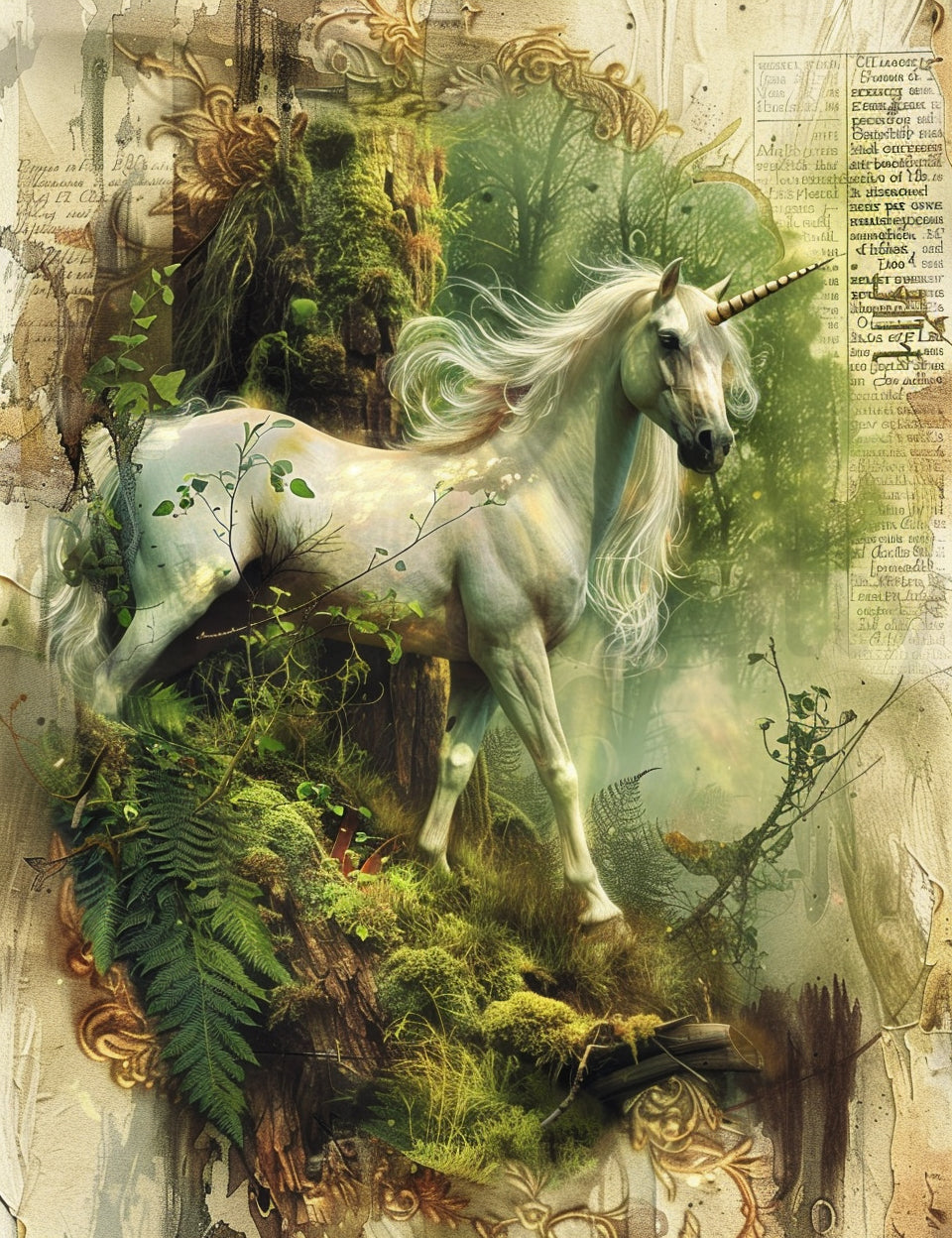 Midjourney Prompts For Enchanted Forest Junk Journal Papers