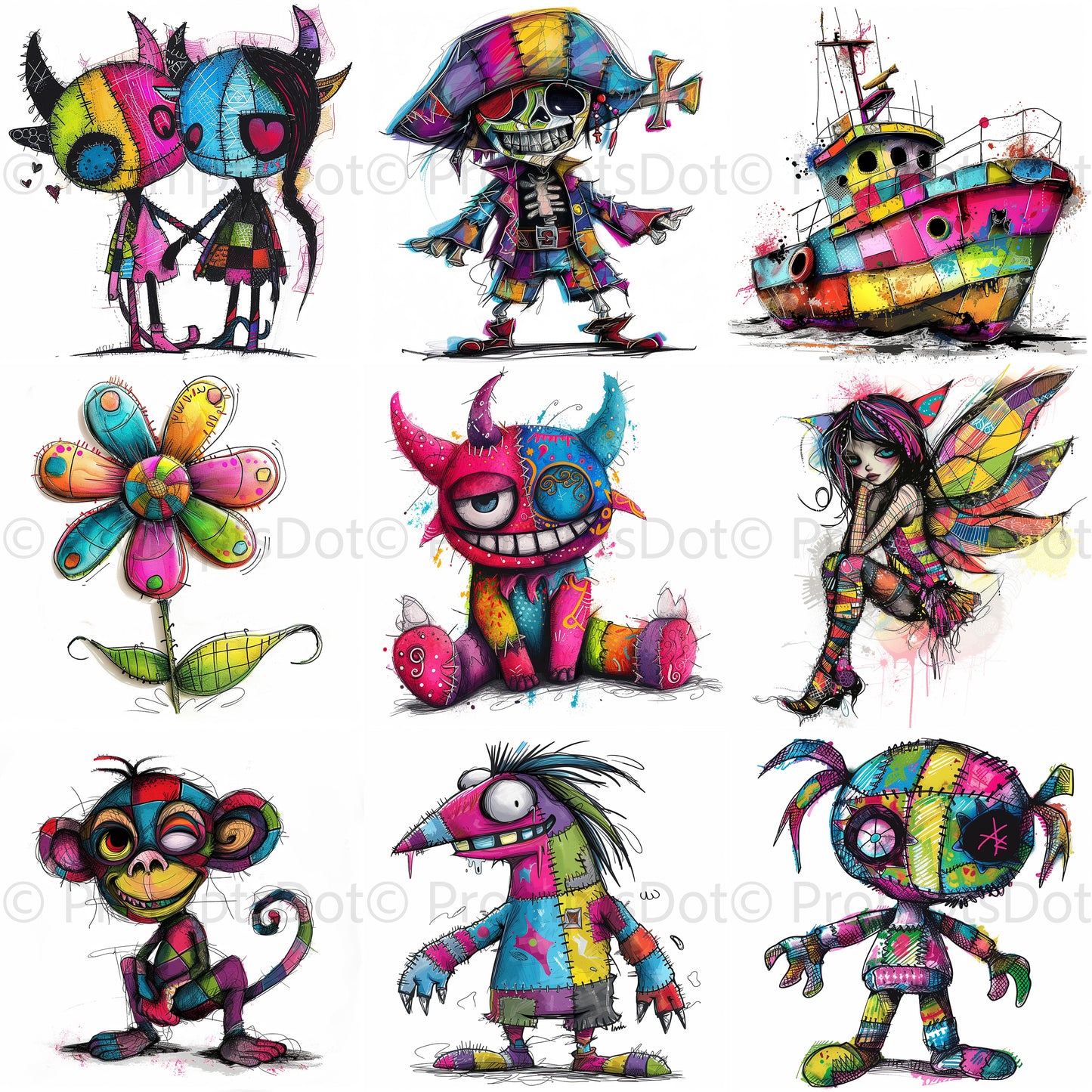 Fantasy Neon Urban Sketches Midjourney Prompt