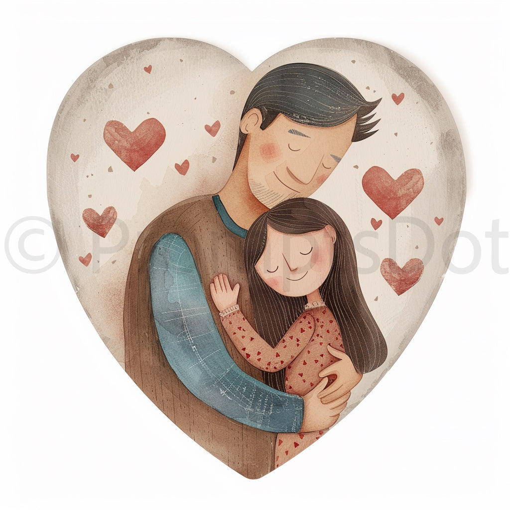 heart dad Fathers Day Watercolors
