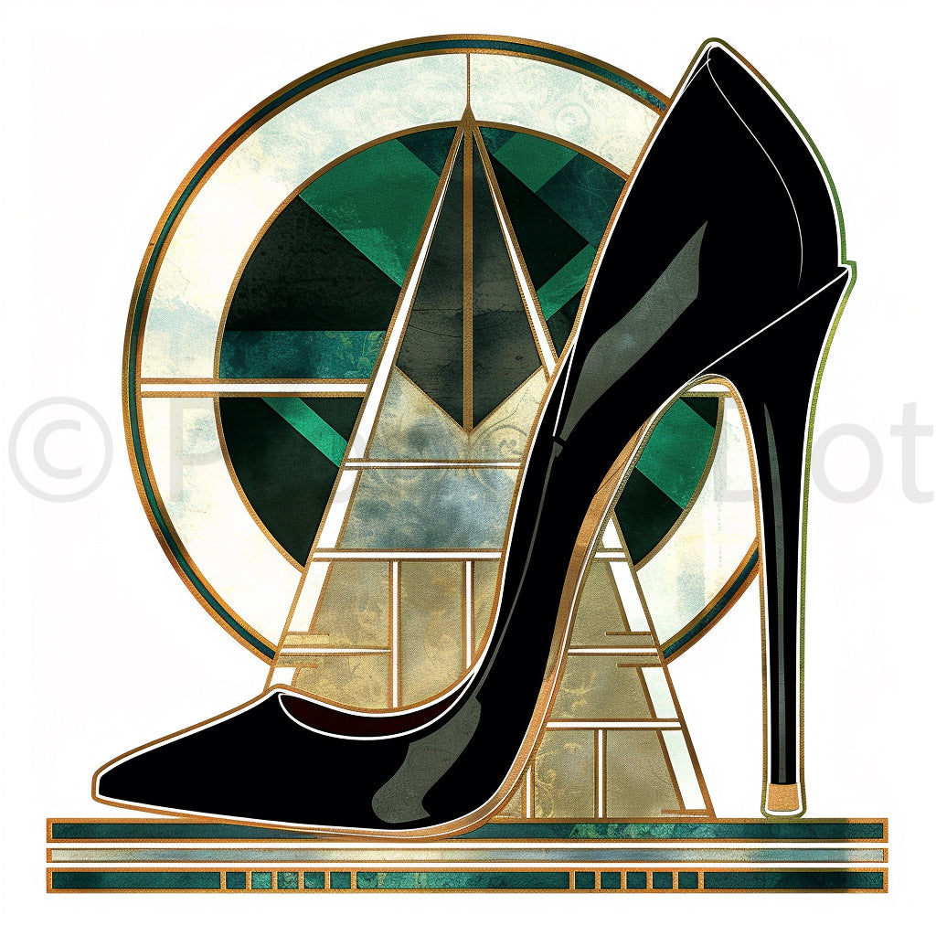 stiletto Flapper Girl Art Deco Clipart