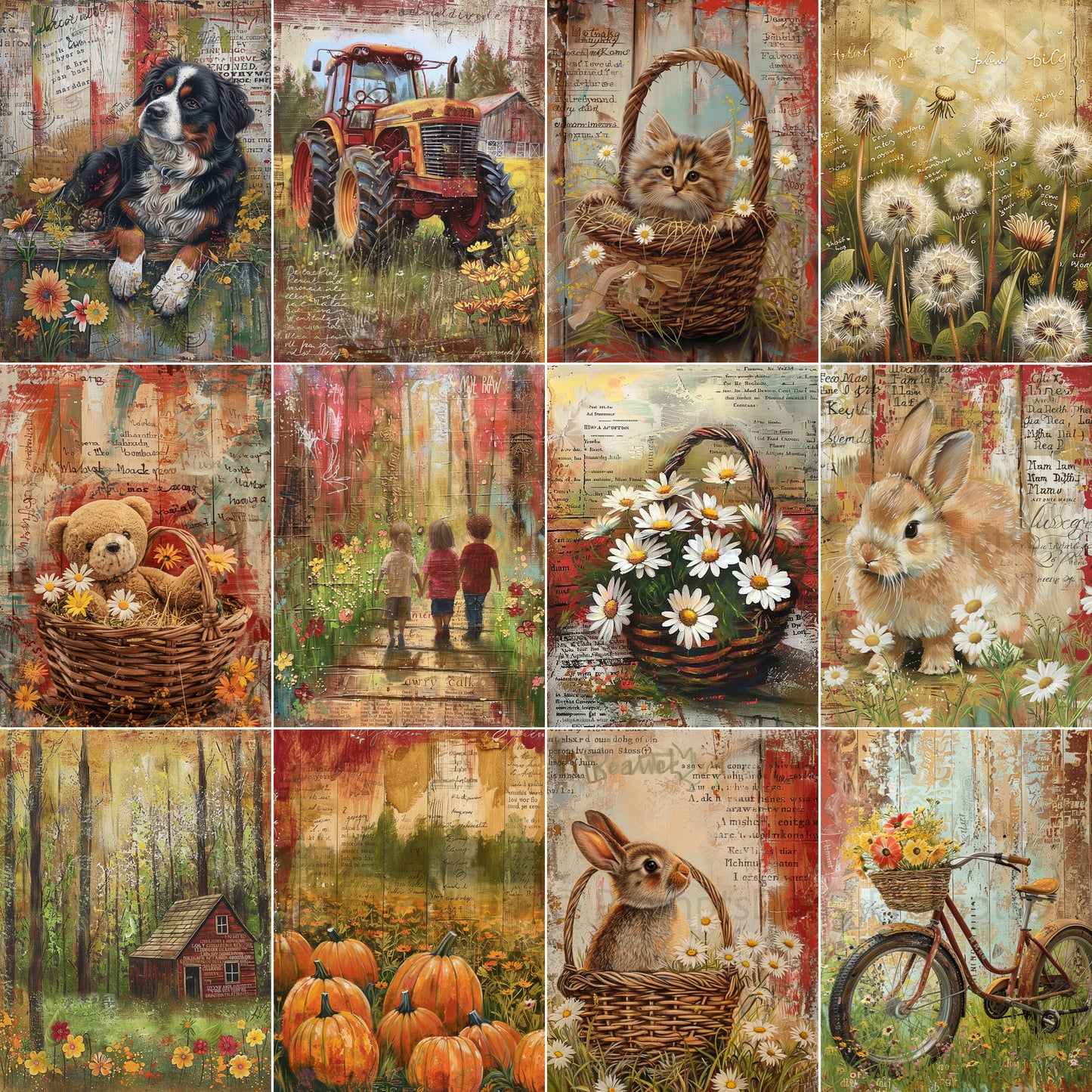 Midjourney Prompts For Flower Farms Junk Journal Pages