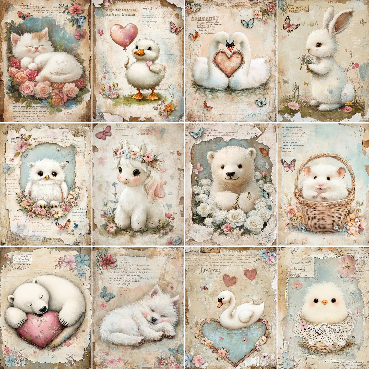 Midjourney Prompts for Fluffy White Animals For Valentines Cards