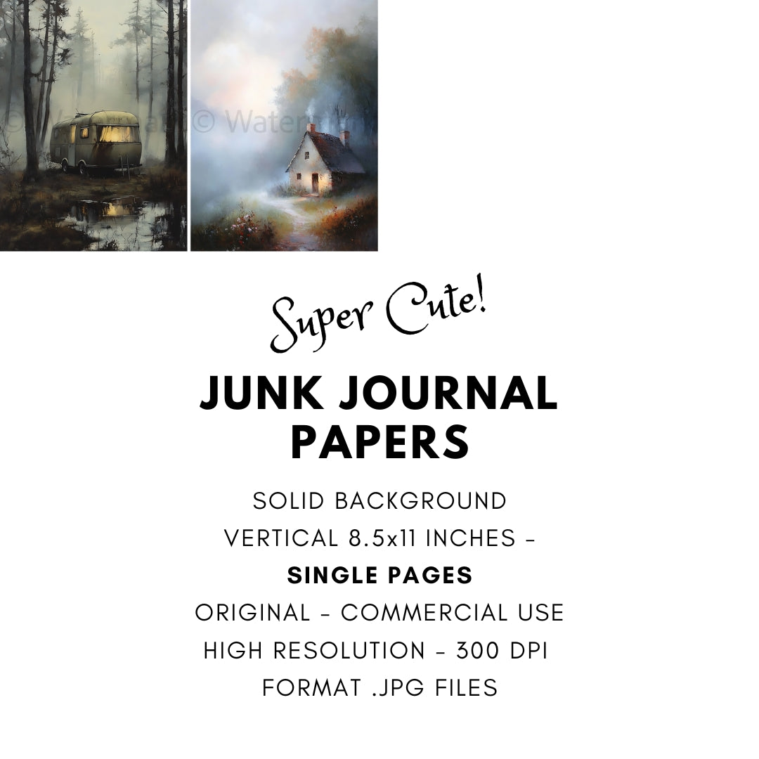 38 Printable Junk Journal Pages Misty Fairy Forest