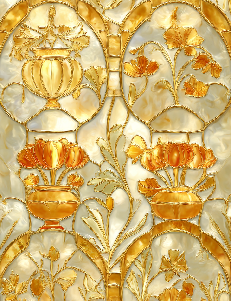 Midjourney V 7 Prompts for French Gardens Stained Glass Style