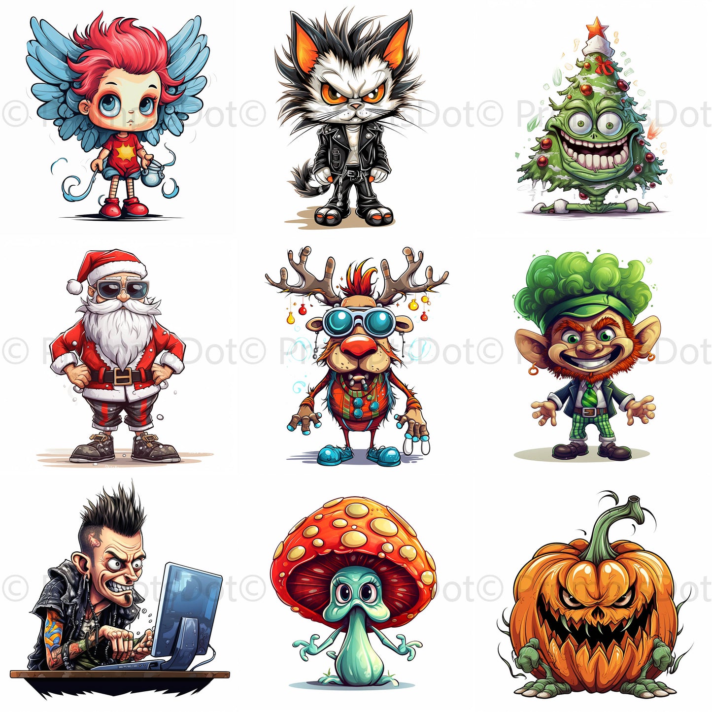 Funny Cartoon Cute Caricatured Characters Midjourney Prompt Commercial Use