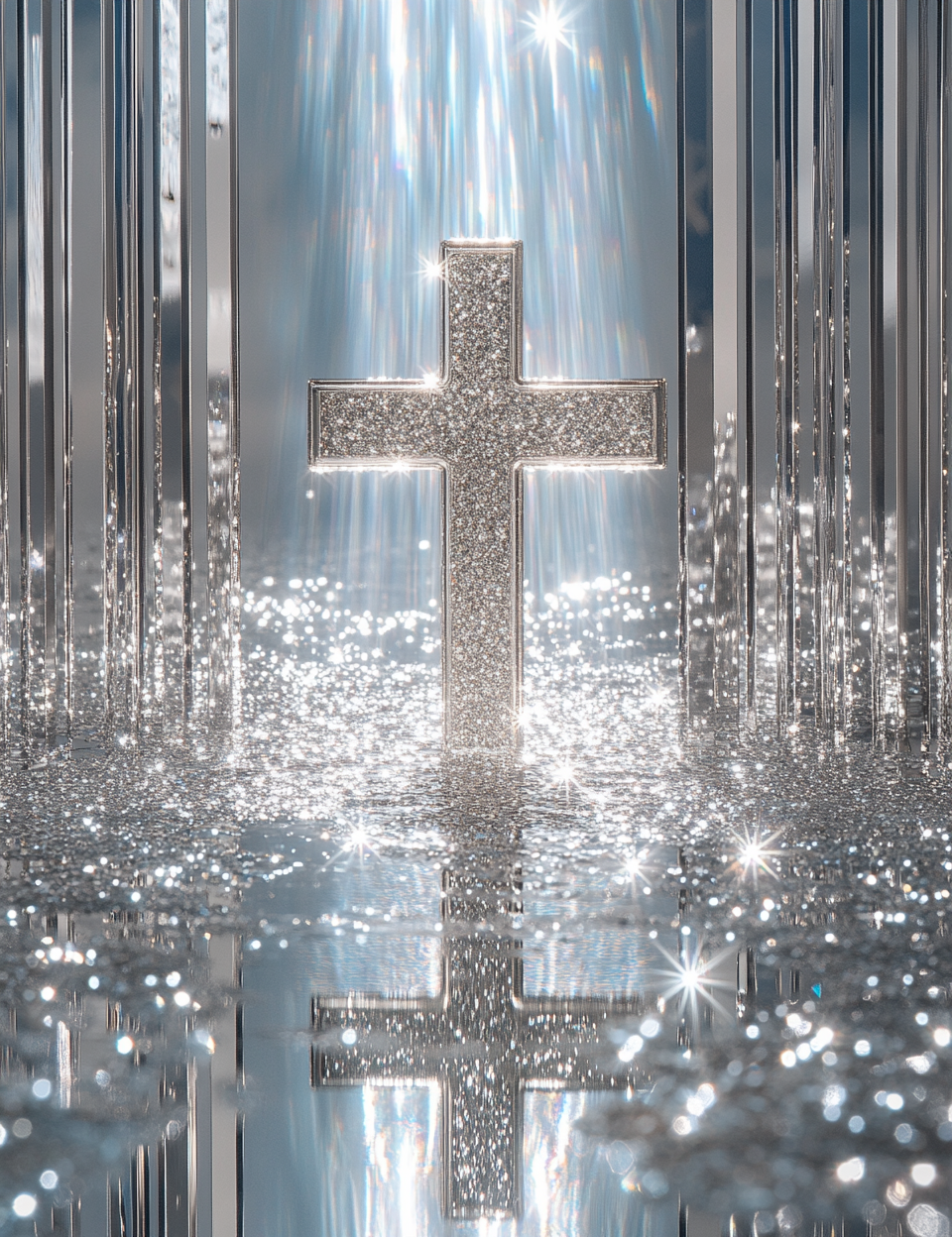 Midjourney Prompts for Glowing Silver Glittering Papers