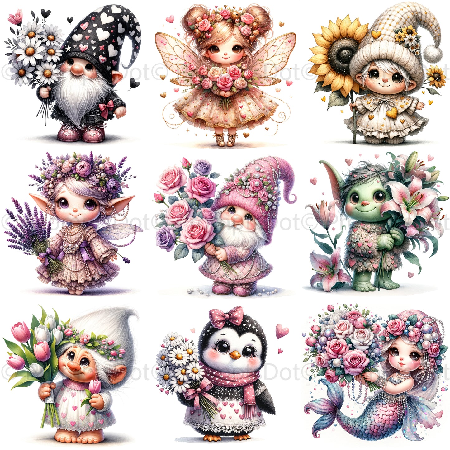 Gnomes And Romantic Illustrations DALLE3 DALLE Prompt