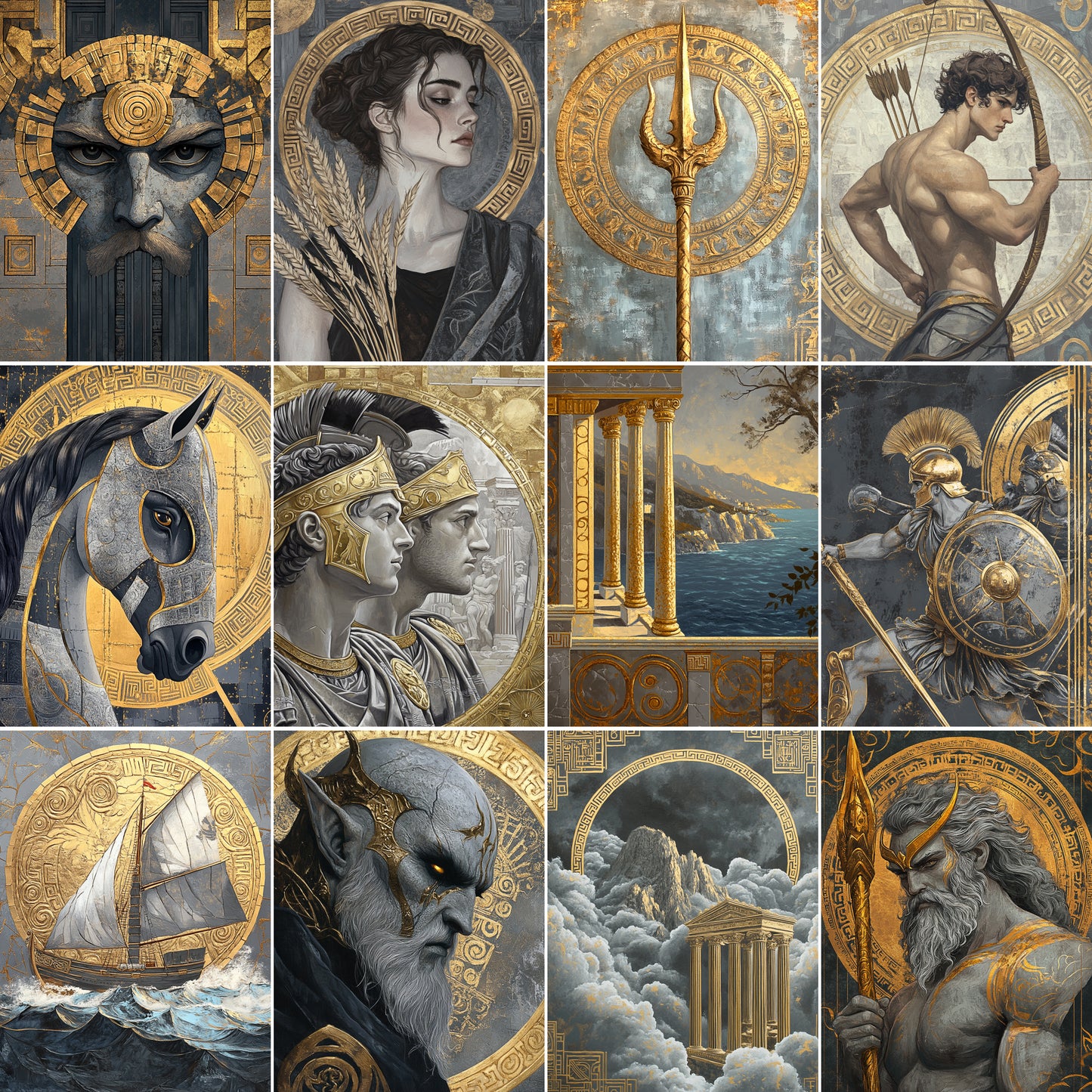 Midjourney Prompts for Gods and Life of Ancient Greece Junk Journals
