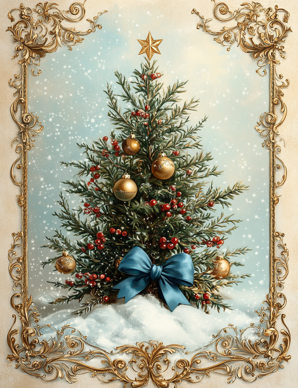 Midjourney Prompts for Gold Christmas Luxury Illustrations