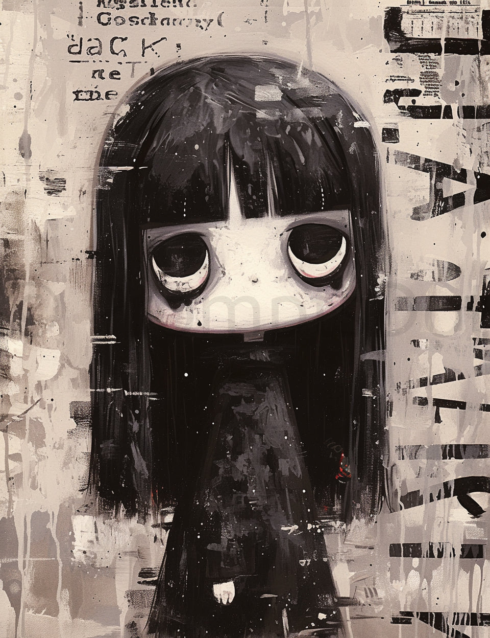 eerie girl Midjourney Prompts For Gothic Eerie Junk Journal Papers