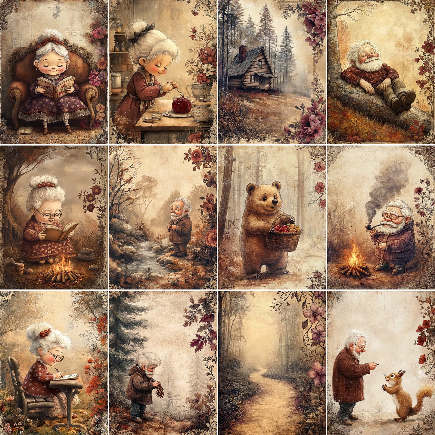Midjourney Prompts for Grandpas Old Ladies In Woodland Forest