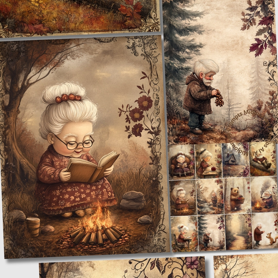Midjourney Prompts for Grandpas Old Ladies In Woodland Forest