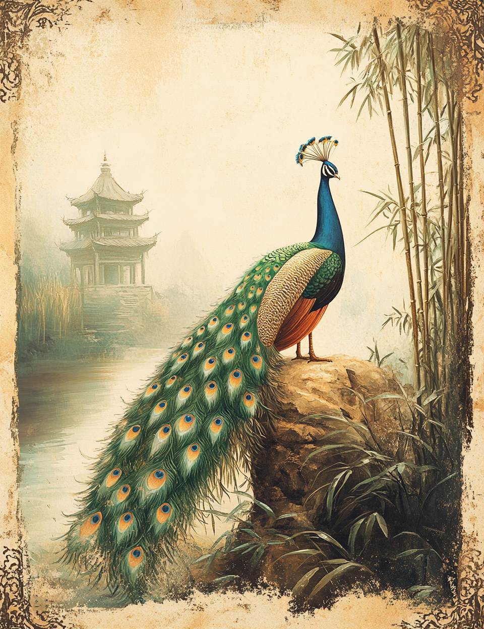Midjourney Prompts for Green Bamboo Japanese Illustrations