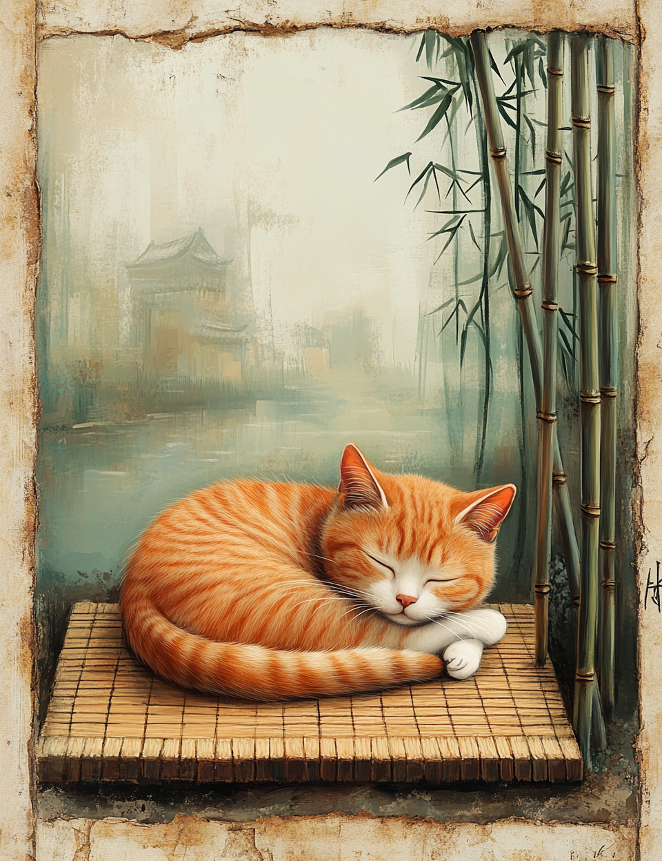 Midjourney Prompts for Green Bamboo Japanese Illustrations