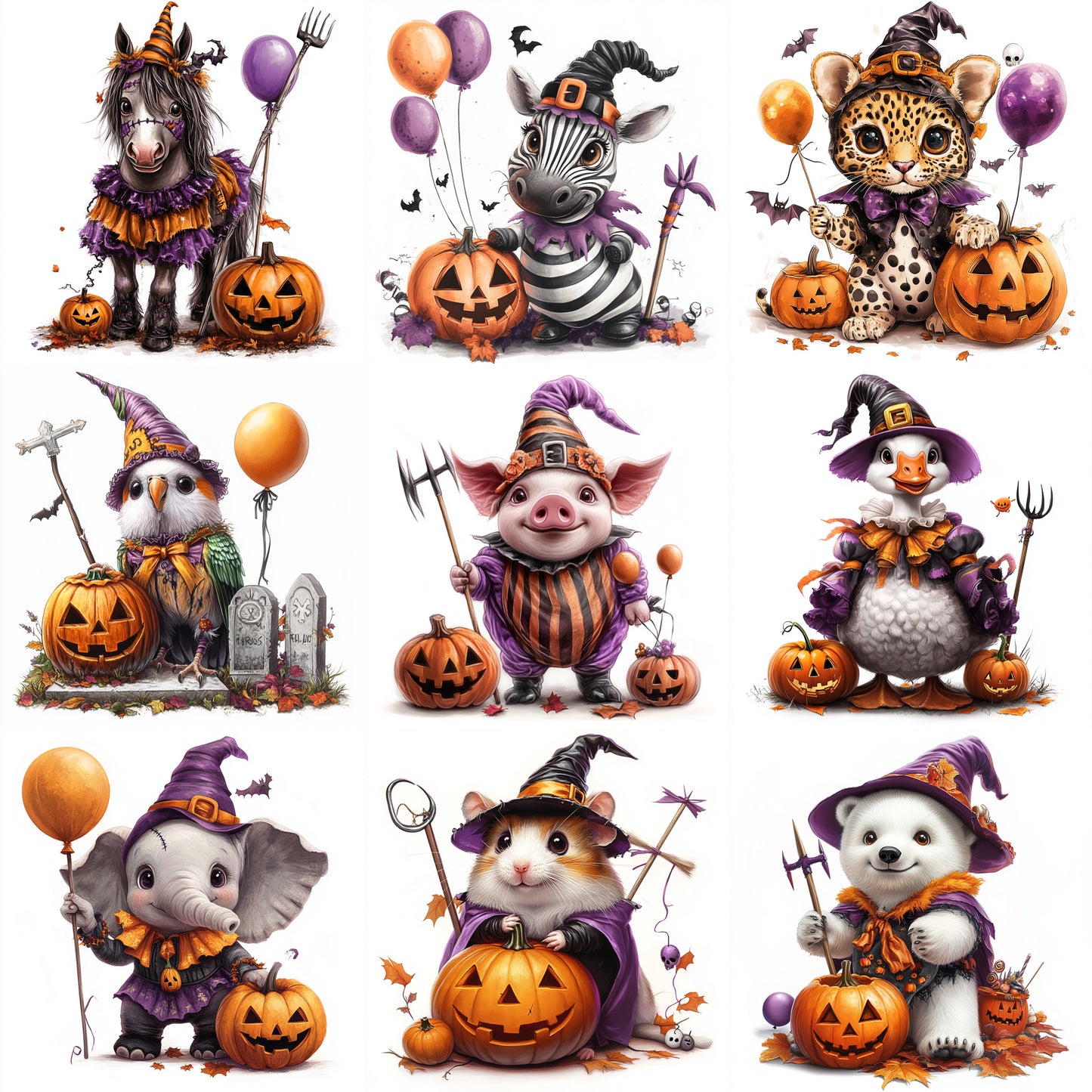 Midjourney Guide PDF For Halloween Real Animals Illustrations