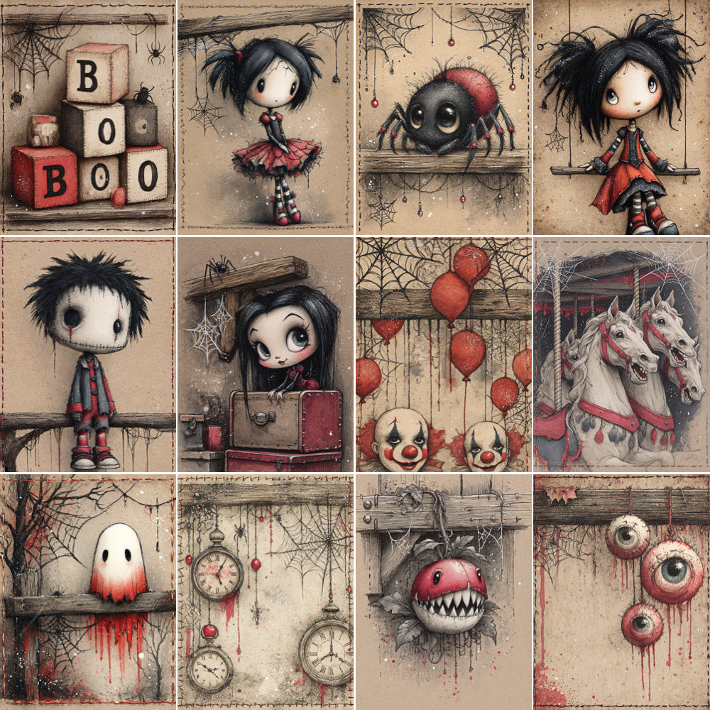 Midjourney V 7 Prompts for Haunted Toy Shop Junk Journal