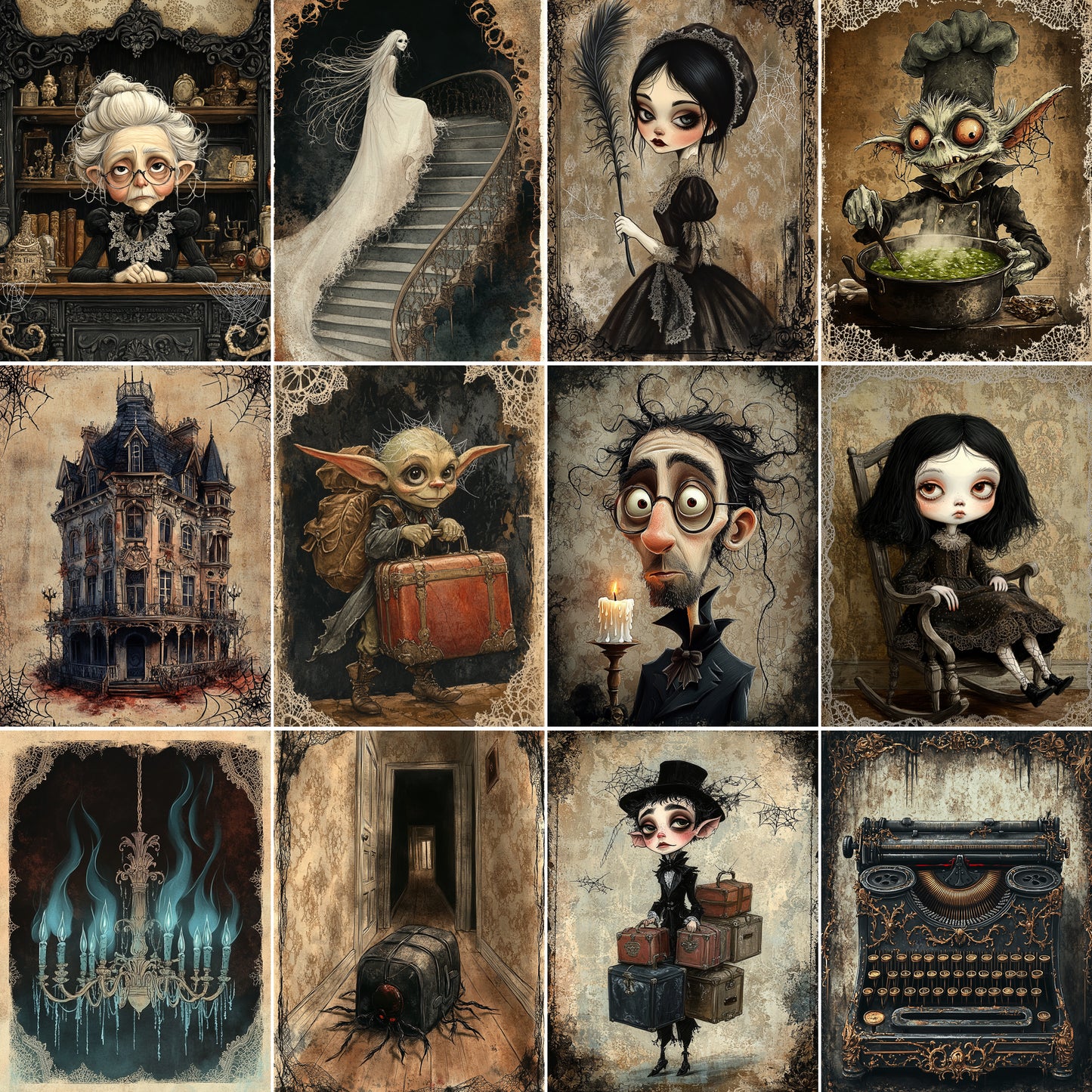 Midjourney Prompts for Haunted hotel Mysterious Corners Pages
