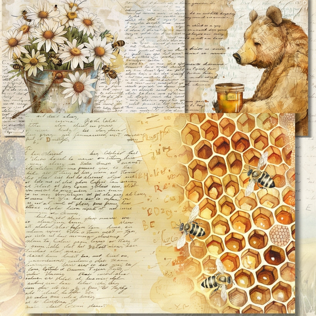 Midjourney Prompts For Honey Bees Strawberries Junk Journal Kit