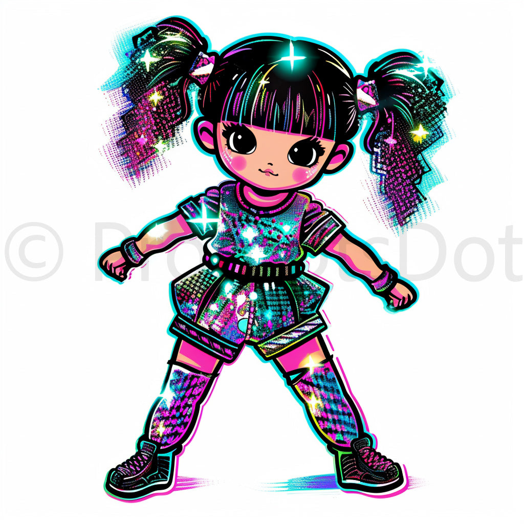 girl I Love The 80s Clipart