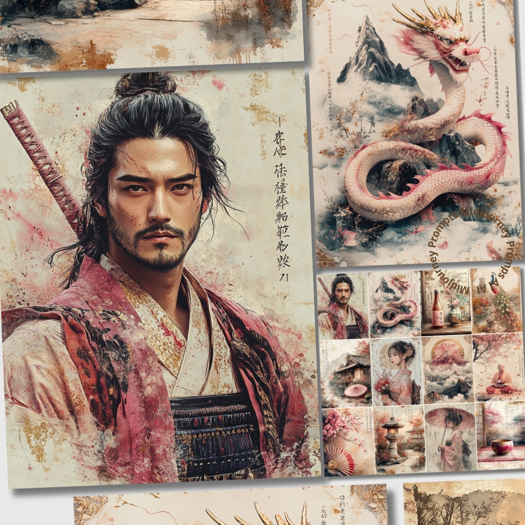 Midjourney Prompts for Japanese Art Style Junk Journals