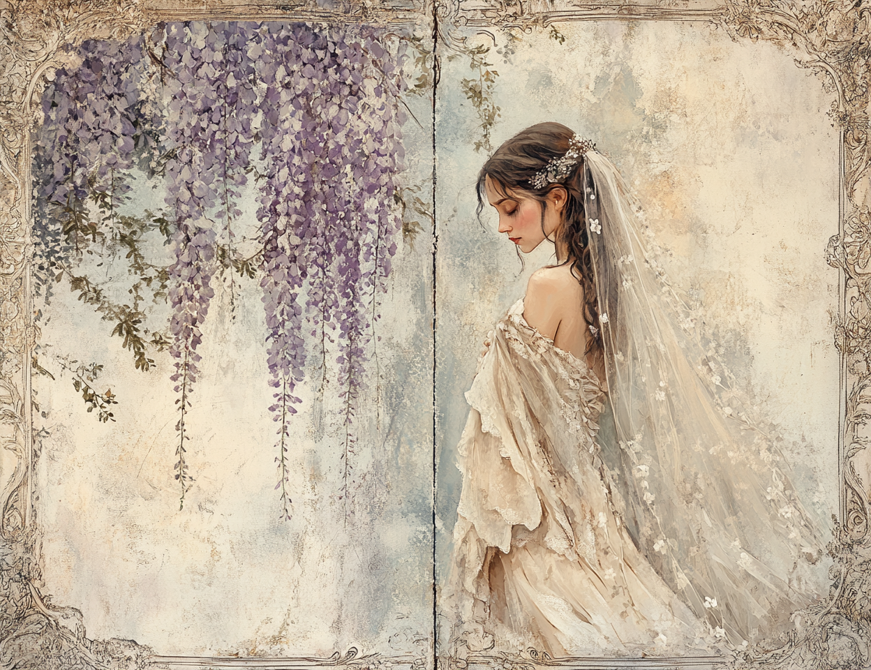 Midjourney Prompts for Lavender Wisteria Junk Journal Printables