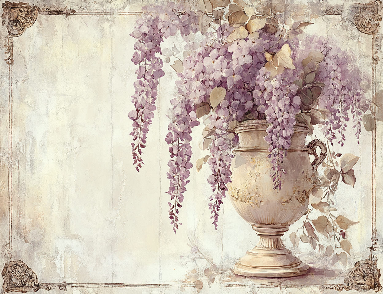 Midjourney Prompts for Lavender Wisteria Junk Journal Printables