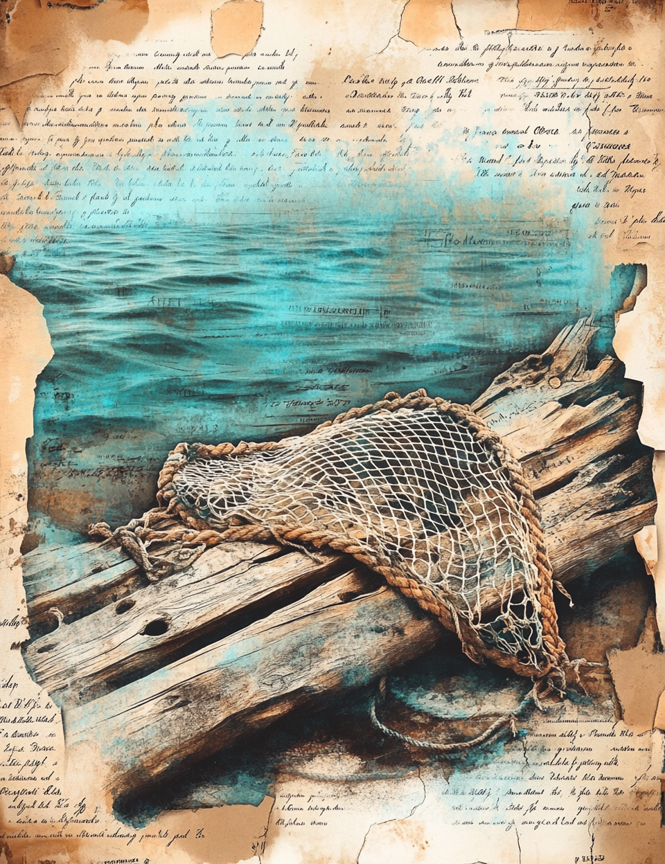 Midjourney V 6.1 Prompts for Letters of Castaway Junk Journal