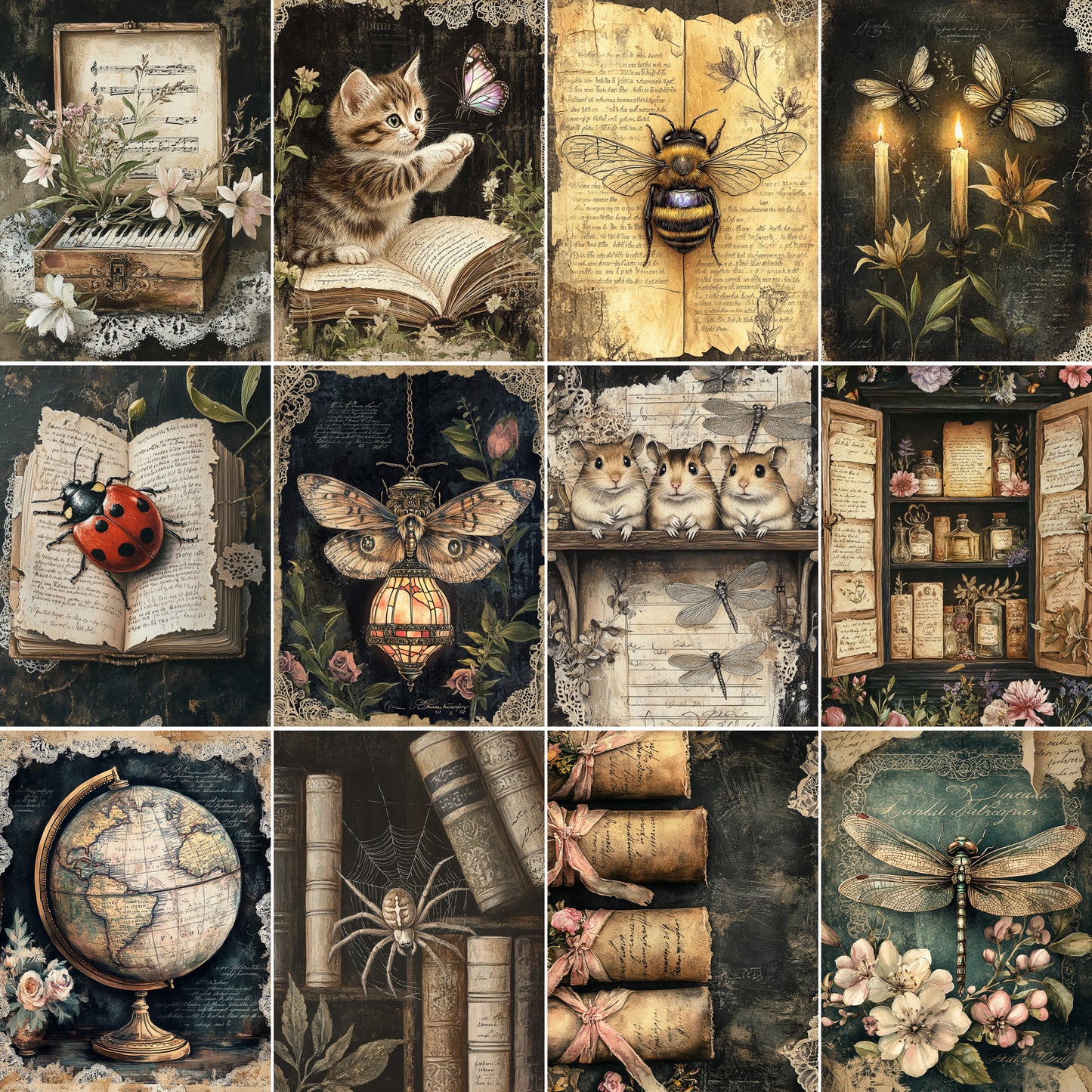 Midjourney Prompts for Library of Curiosities Bugs Dreams