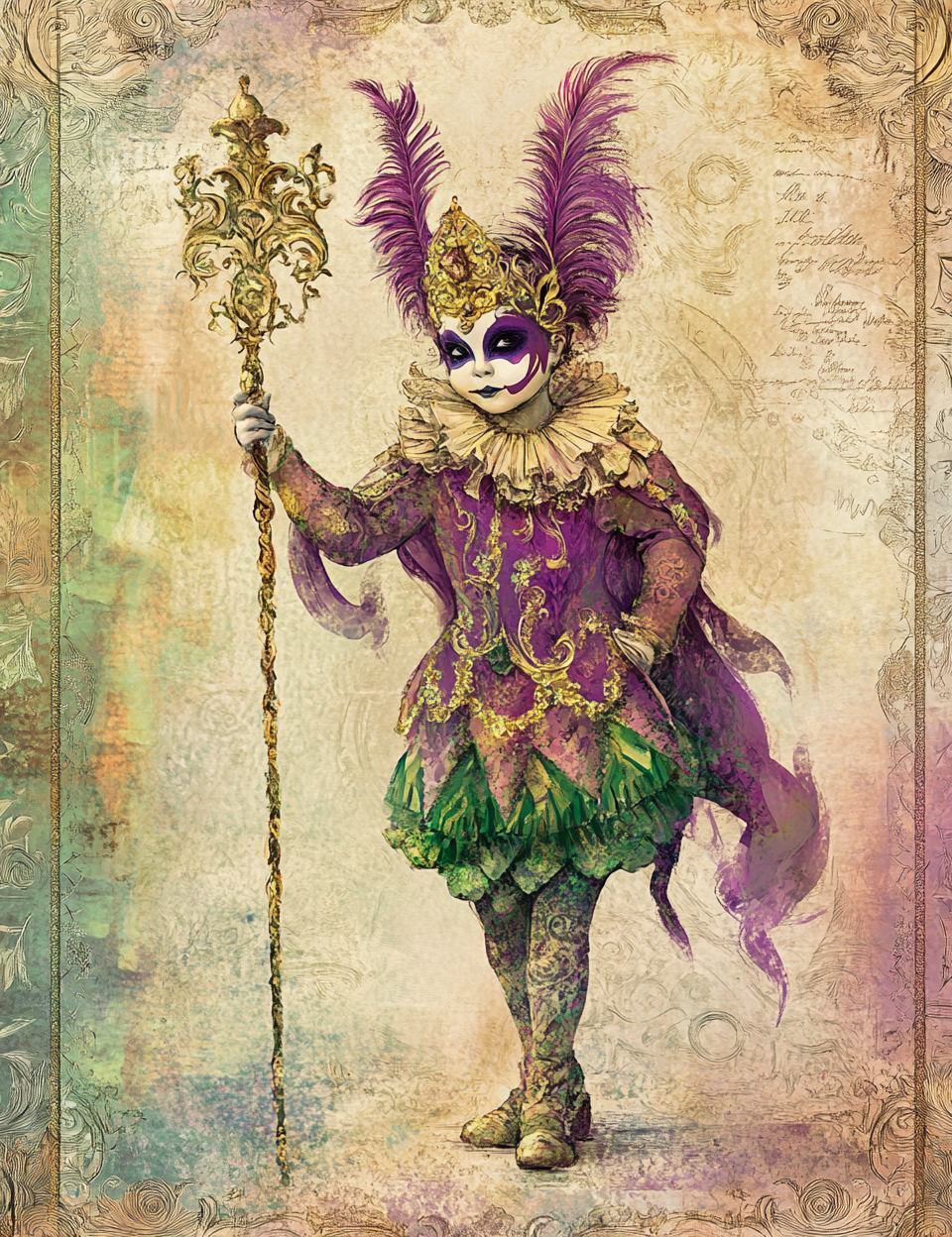 Midjourney Prompts for Carnival Mardi Gras Junk Journal