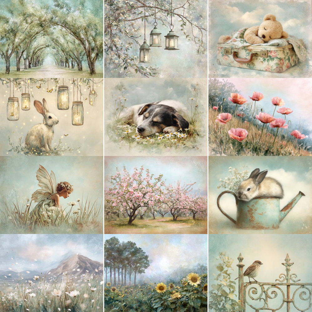 Midjourney V 7 Prompts for Meadow Garden Junk Journal Kit