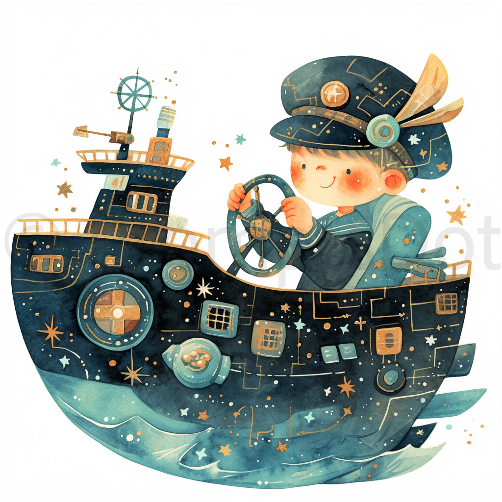 a ship Mechanic Tech Robot Illustrations Midjourney Prompts