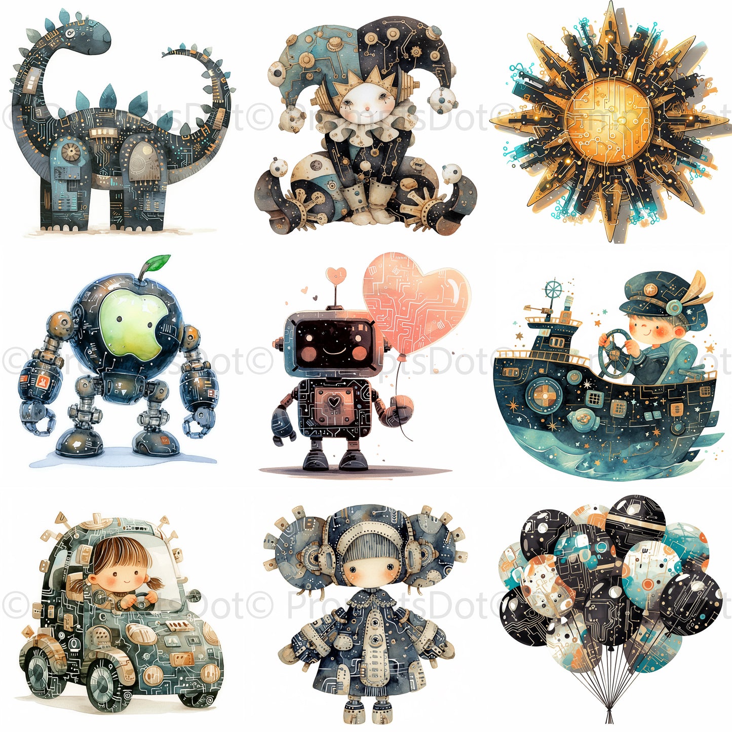 Mechanic Tech Robot Illustrations Midjourney Prompts