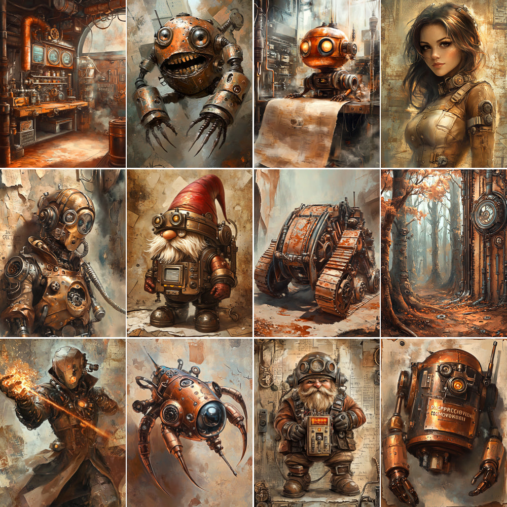 Midjourney V6 Prompts for Mechanical Grunge Lab Steampunk