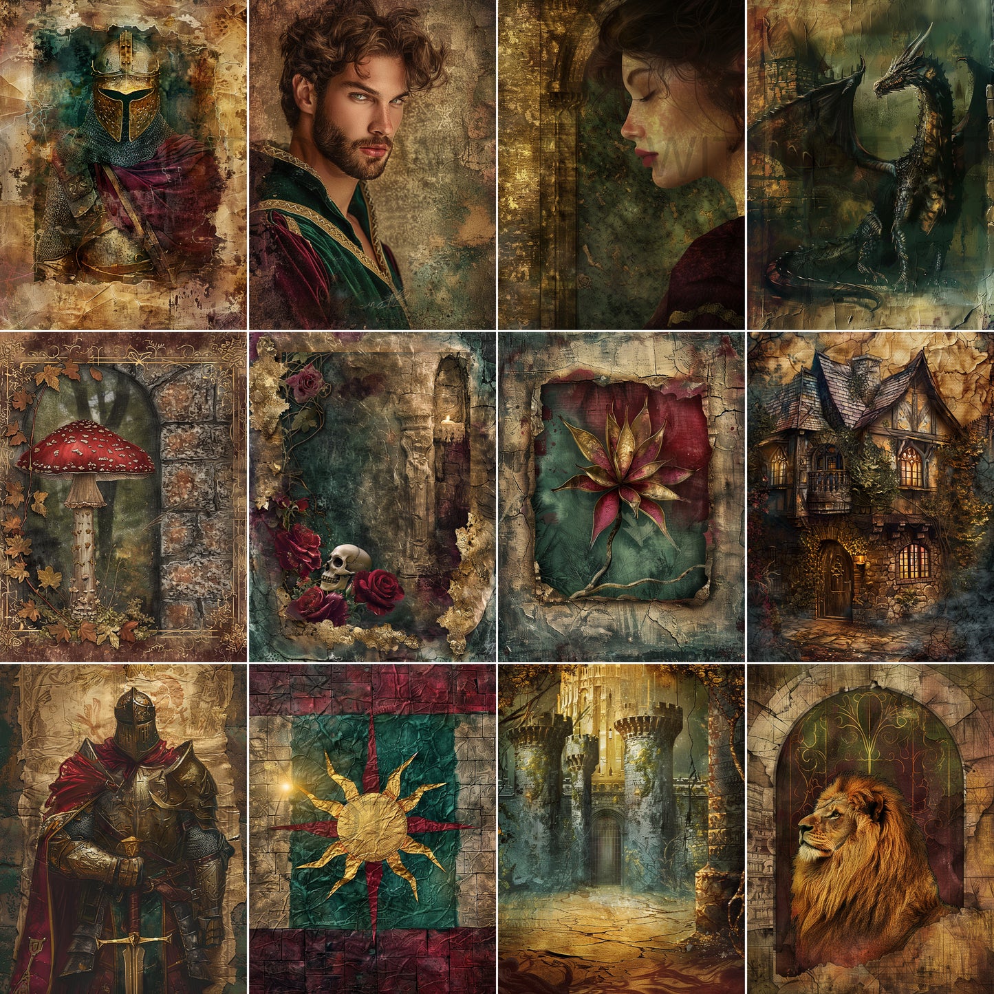 Midjourney Prompts For Medieval Junk Journal Papers