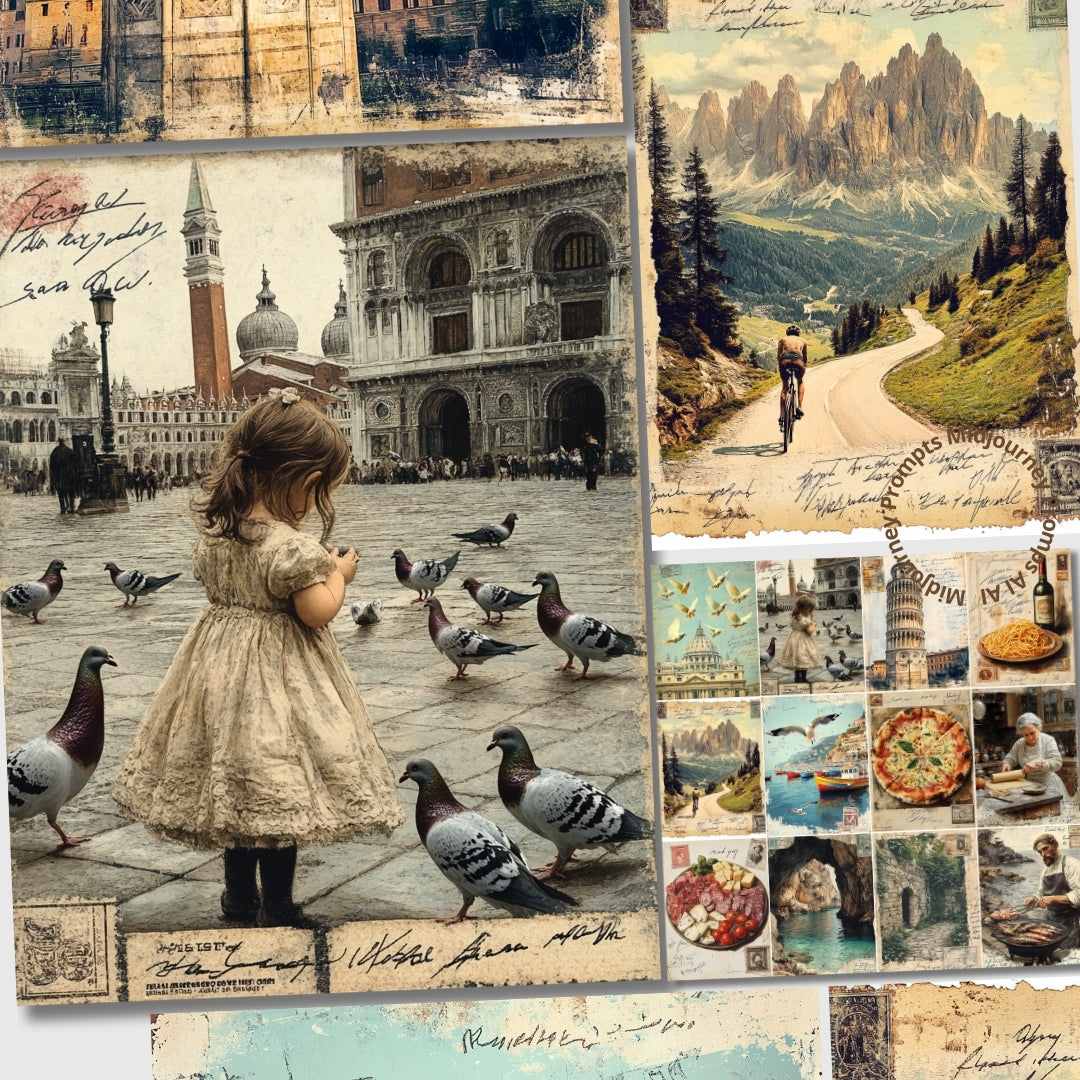 Midjourney Prompts for Memories of Bella Italy Postal Cards