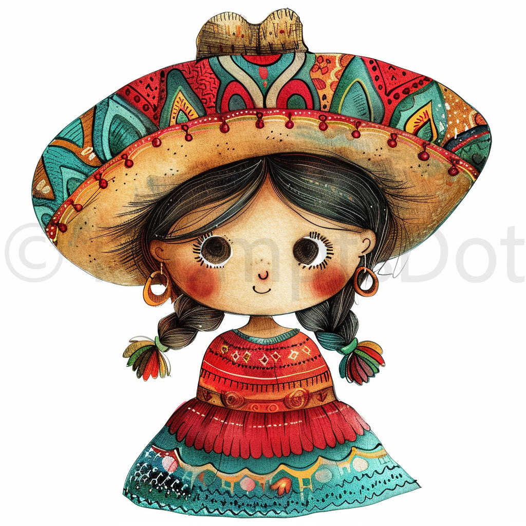 Mexican girl Mexican Heritage Clipart