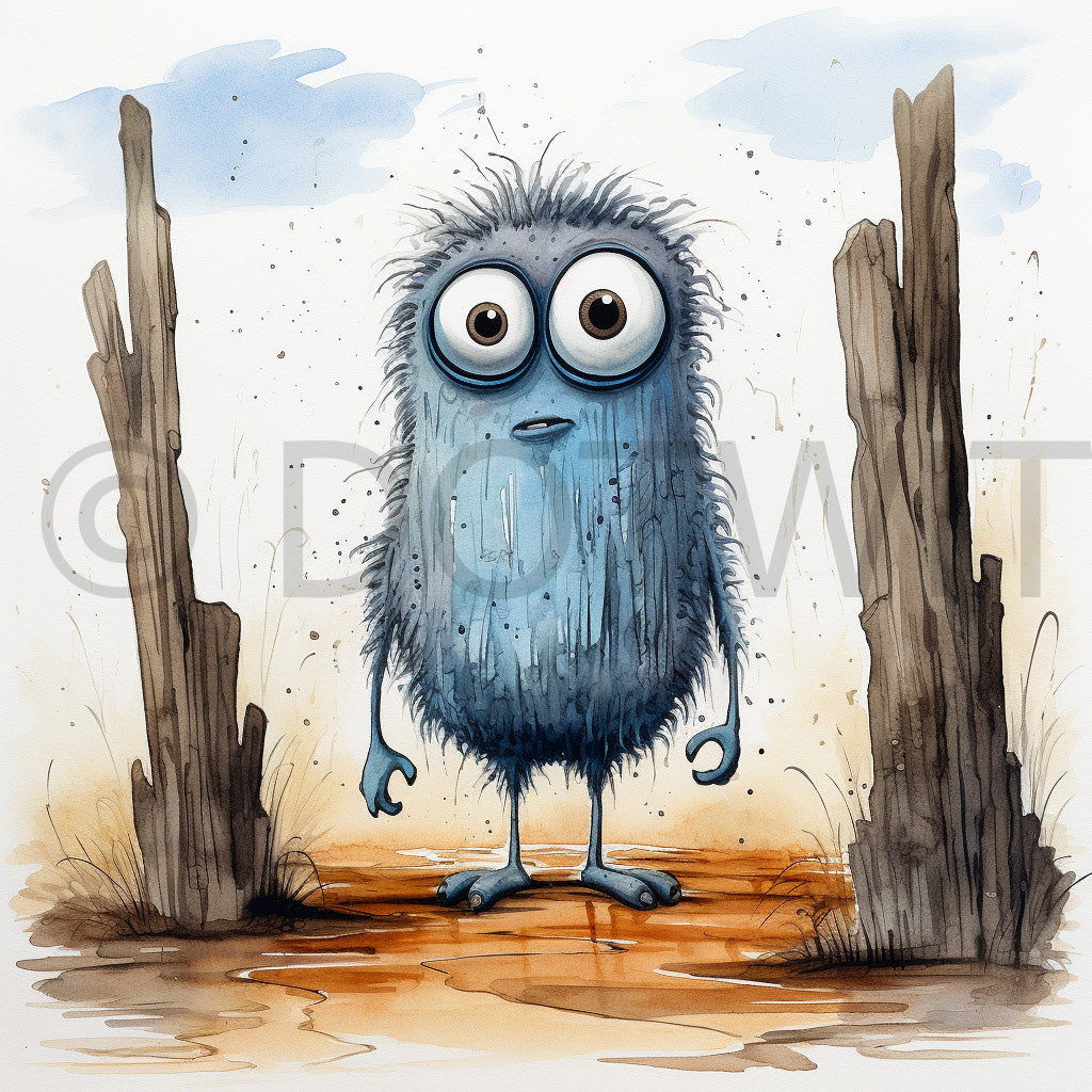 a cute monster in the desert Children Digital Characters and Midjourney Prompt Commercial Use