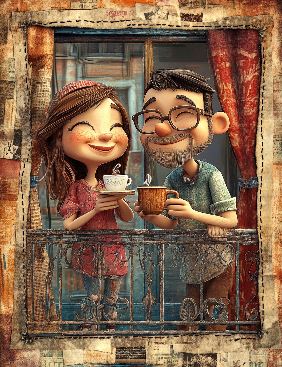 Midjourney Prompts for Modern Family Cute Caricature Illustrations