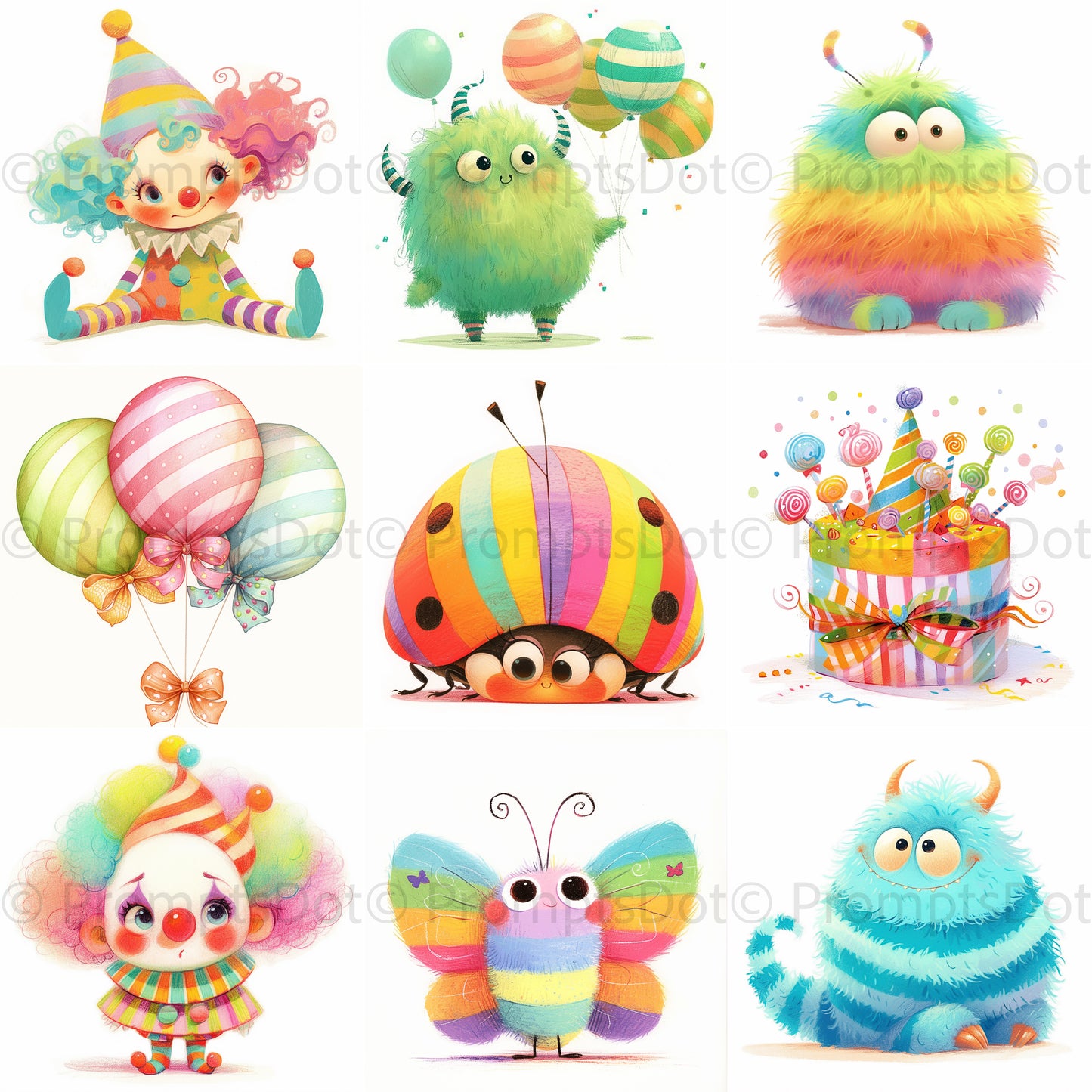 Happy Birthday Clipart Midjourney Prompts