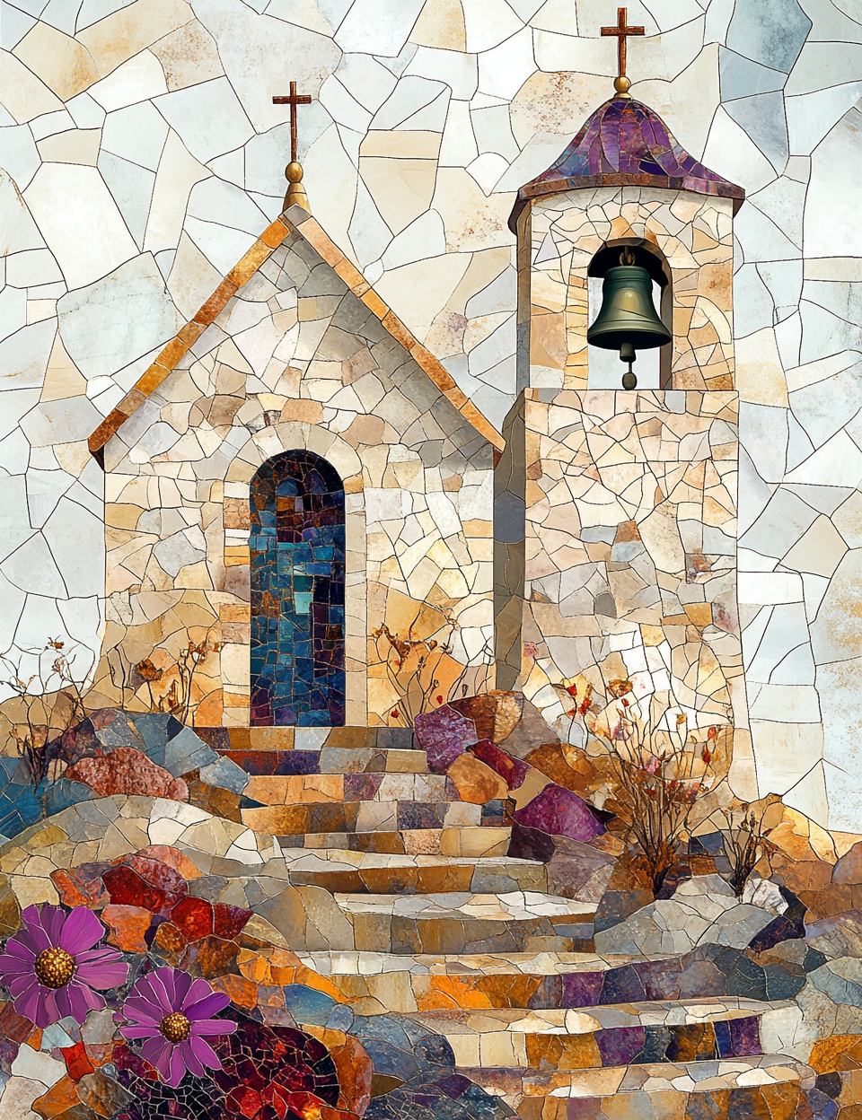 Midjourney Prompts for Mosaic of God Worship Faith Christian Pages