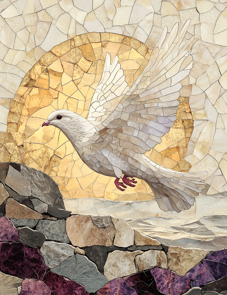 Midjourney Prompts for Mosaic of God Worship Faith Christian Pages