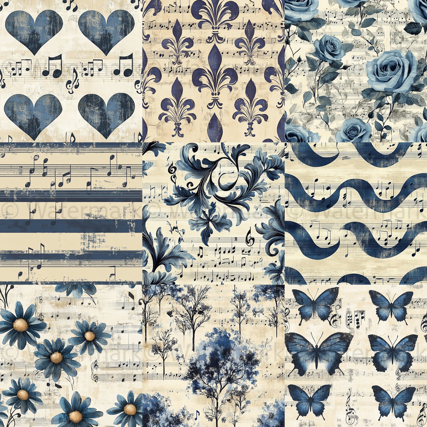 Midjourney Prompts For Musical Sheets Abstract Seamless Papers