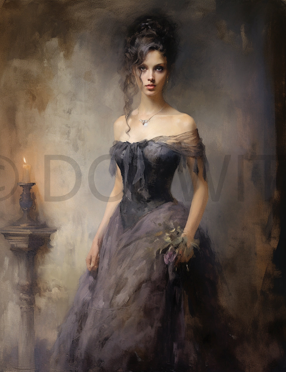 an eerie woman Midjourney Prompts For Mystic Gothic Garden Junk Journal