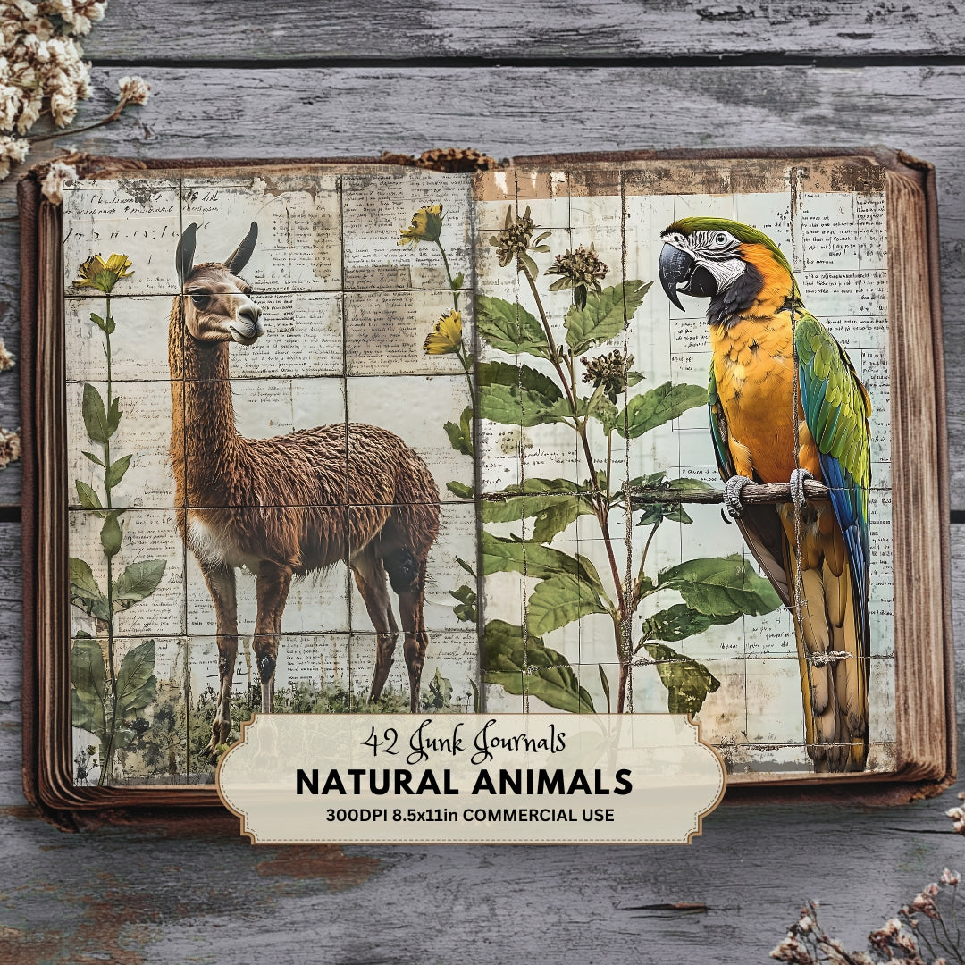 42 Animals Junk Journal Kit