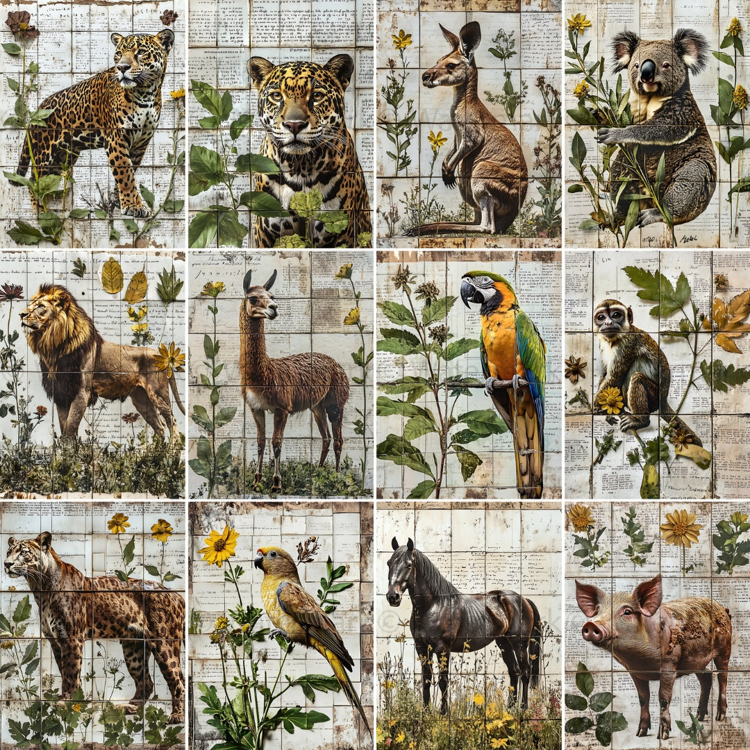 42 Animals Junk Journal Kit