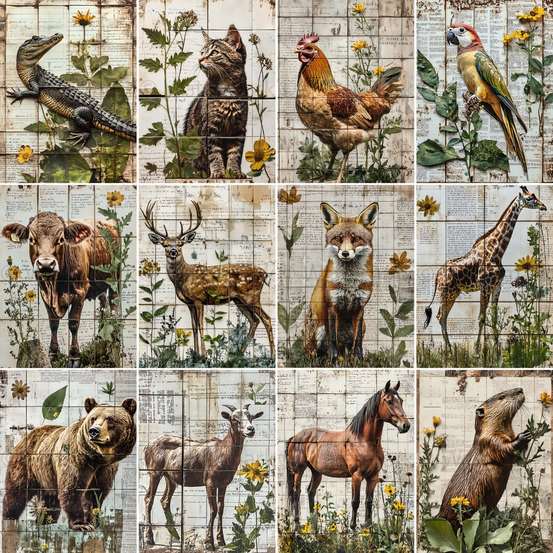 42 Animals Junk Journal Kit