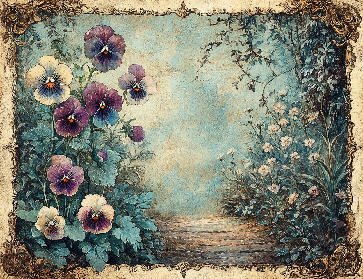 Midjourney Prompts for Vintage Botanical Journal Floral Pages