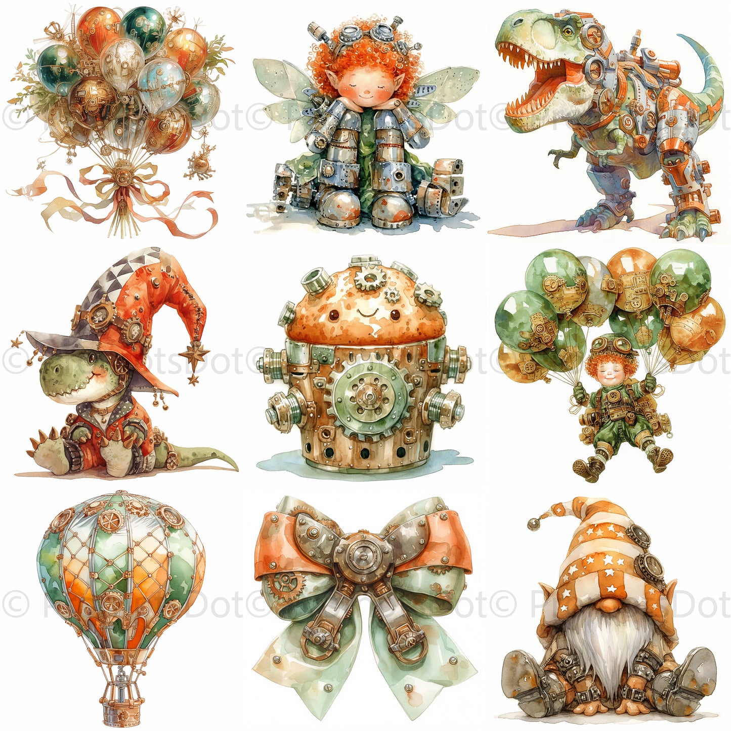 Characters Watercolor Steampunk Midjourney Prompts